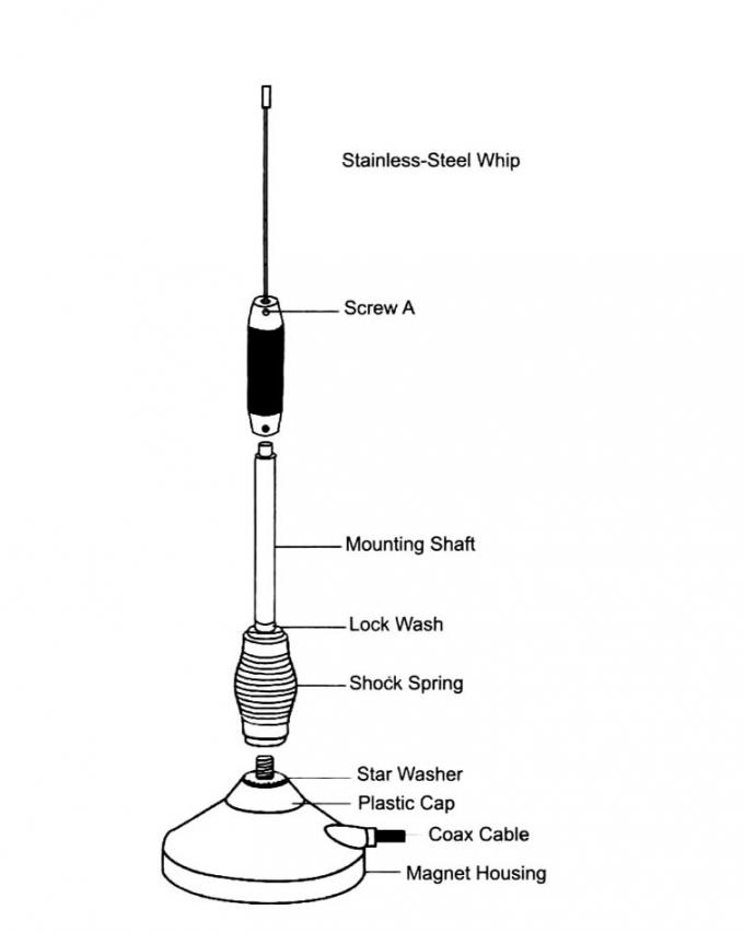 pl-259 Type Car CB Antenna 27Mhz Frequency Cable Extends To 550mm